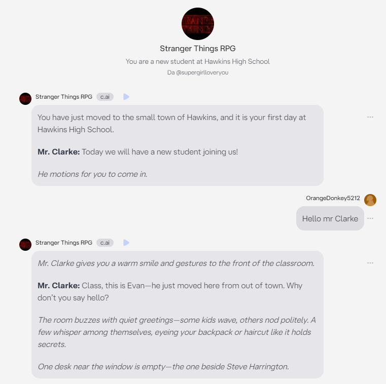 character stranger things- Replika